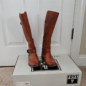 Frye Tan Leather Riding Boots
